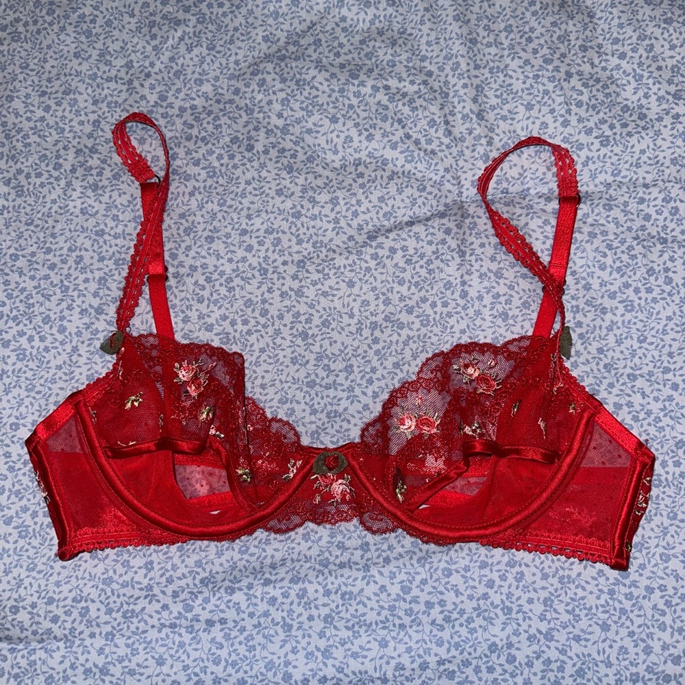 For love and lemons Red Lace Bra